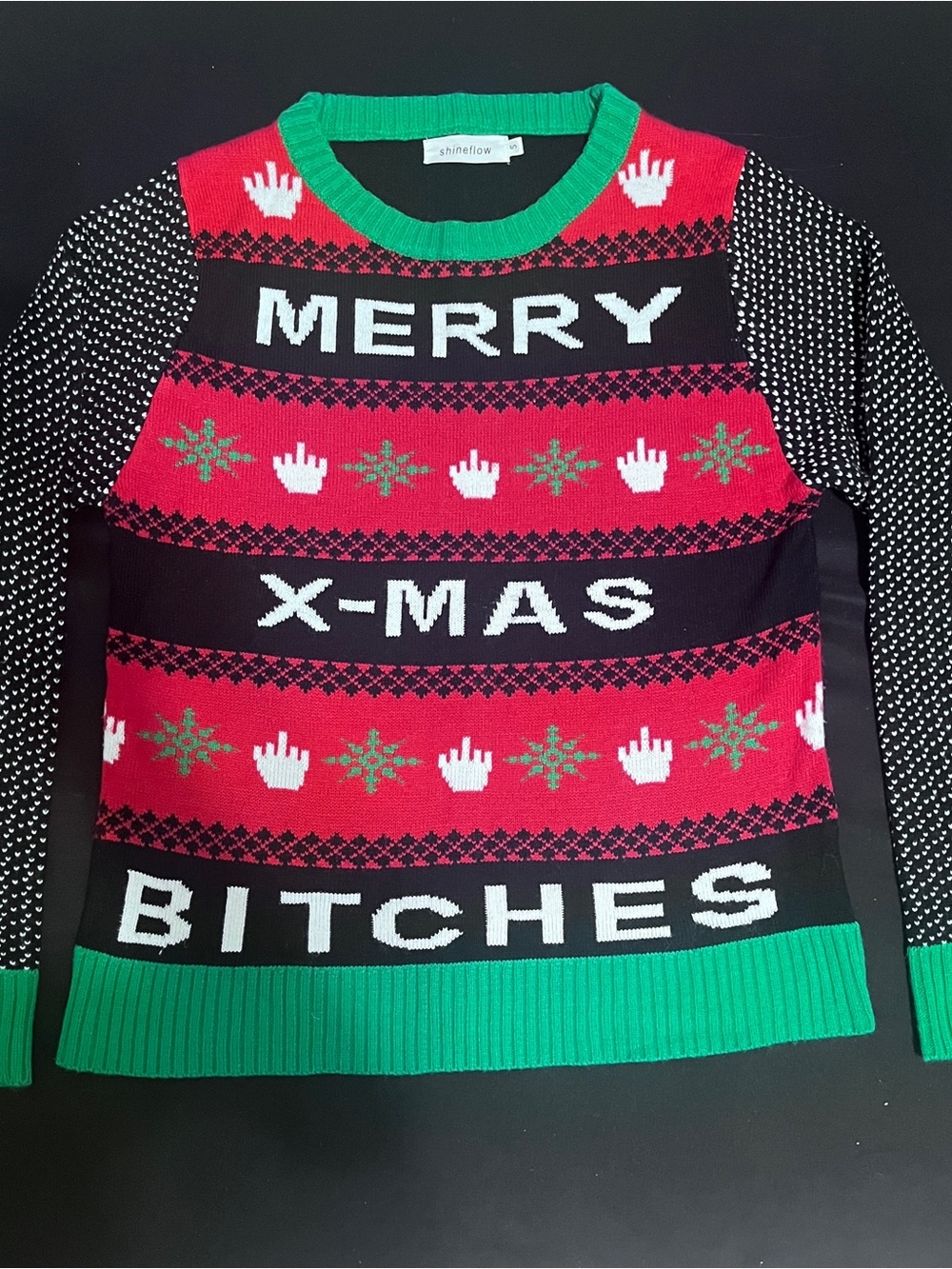 Men's 'Merry X-Mas Bitches' Crewneck Holiday Sweater Size Small